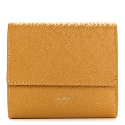 Celine Grained Calfskin Small Tri-Fold Wallet Amber 1 of 20