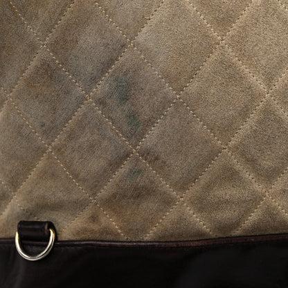 Chanel Suede Quilted Drawstring Sling Backpack Beige Brown 18 of 23