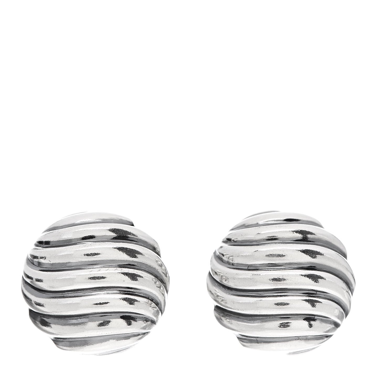 Sterling Silver 14mm Sculpted Cable Stud Earrings