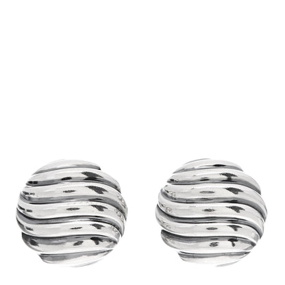 David Yurman Sterling Silver 14mm Sculpted Cable Stud Earrings 1 of 4
