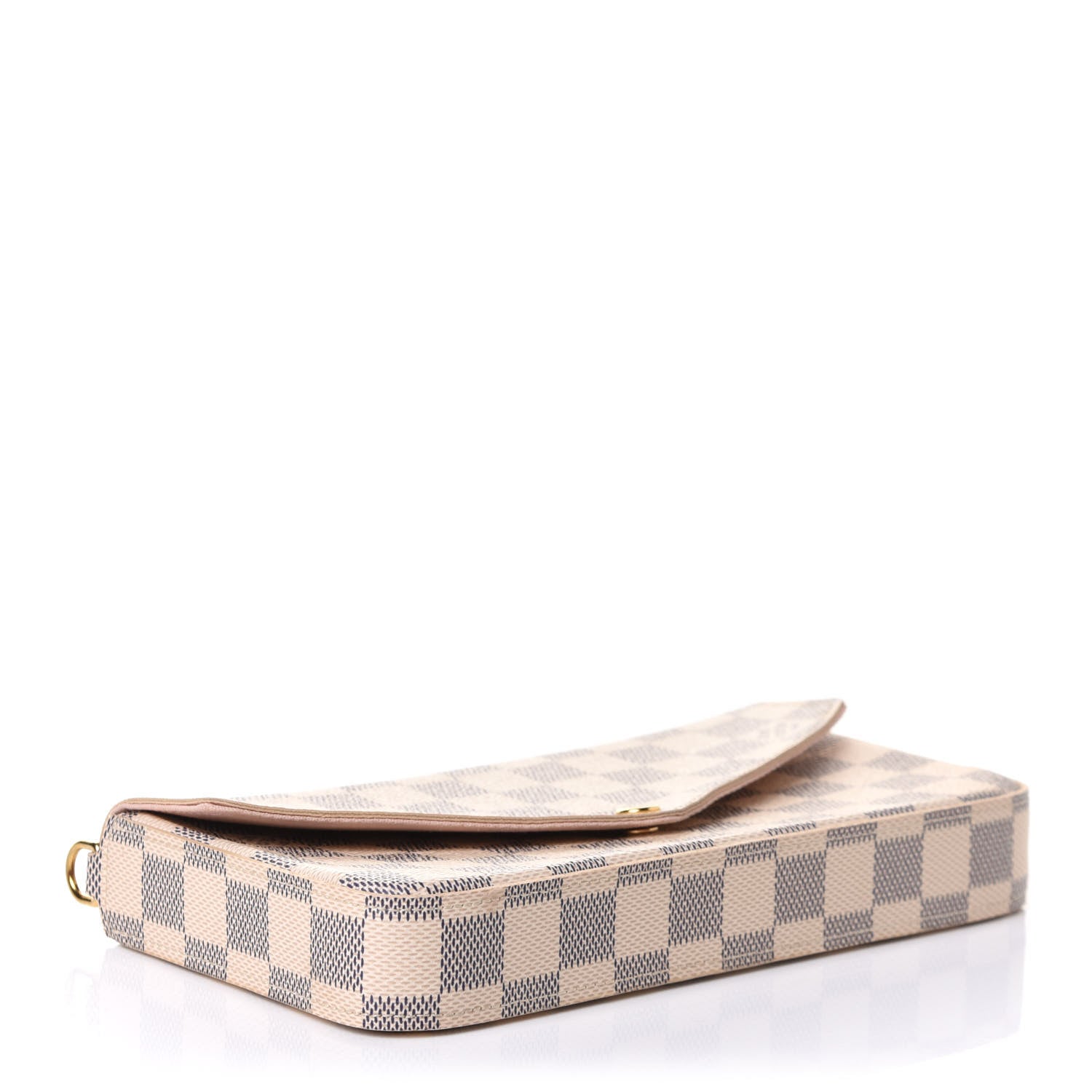 Louis Vuitton Damier Azur Pochette Felicie Chain Wallet Rose Ballerine 4 of 11