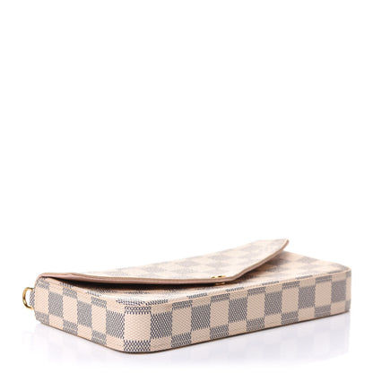 Louis Vuitton Damier Azur Pochette Felicie Chain Wallet Rose Ballerine 4 of 11