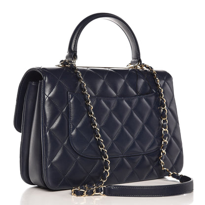 Chanel Lambskin Quilted Medium Trendy CC Flap Dual Handle Bag Navy Blue 3 of 9