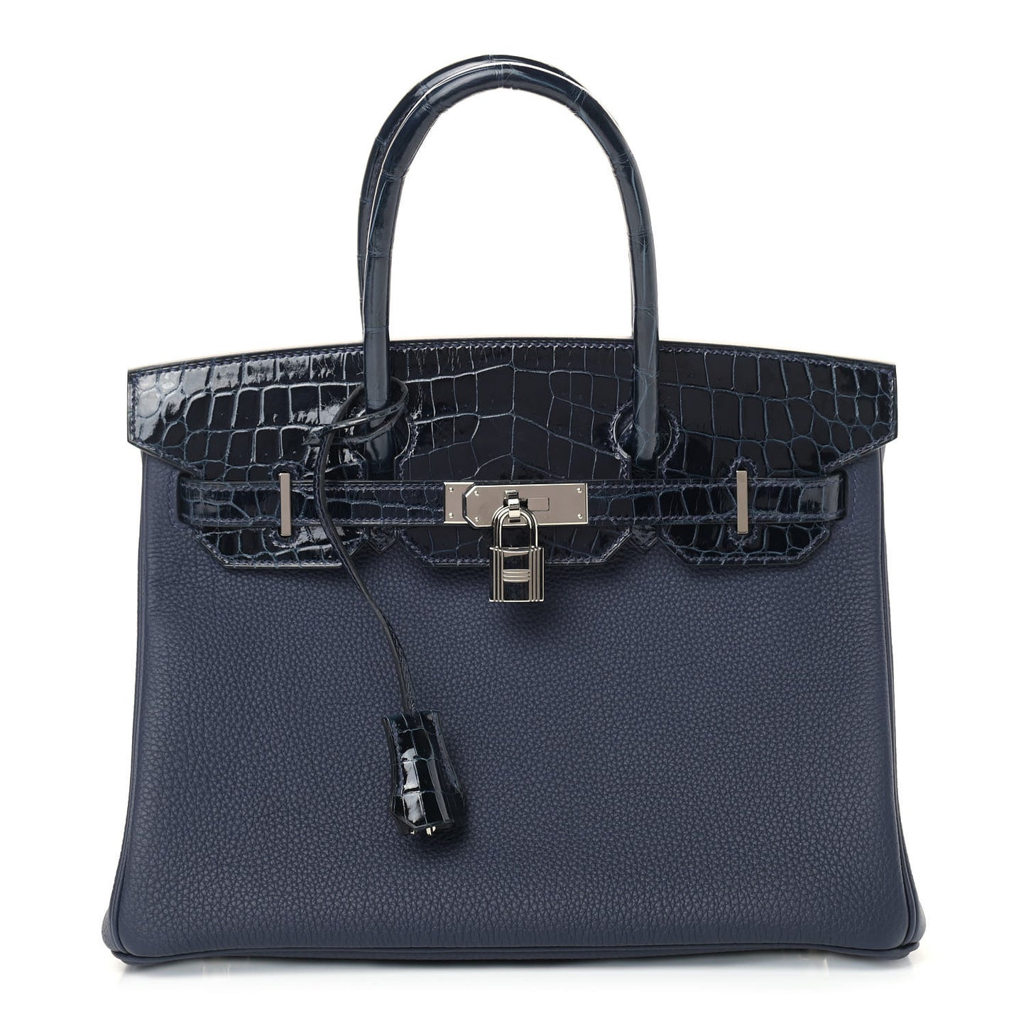 Togo Shiny Niloticus Crocodile Birkin Touch 30 Bleu Nuit