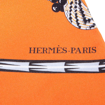Hermes Silk Brazil Maxi Twilly Orange 5 of 8