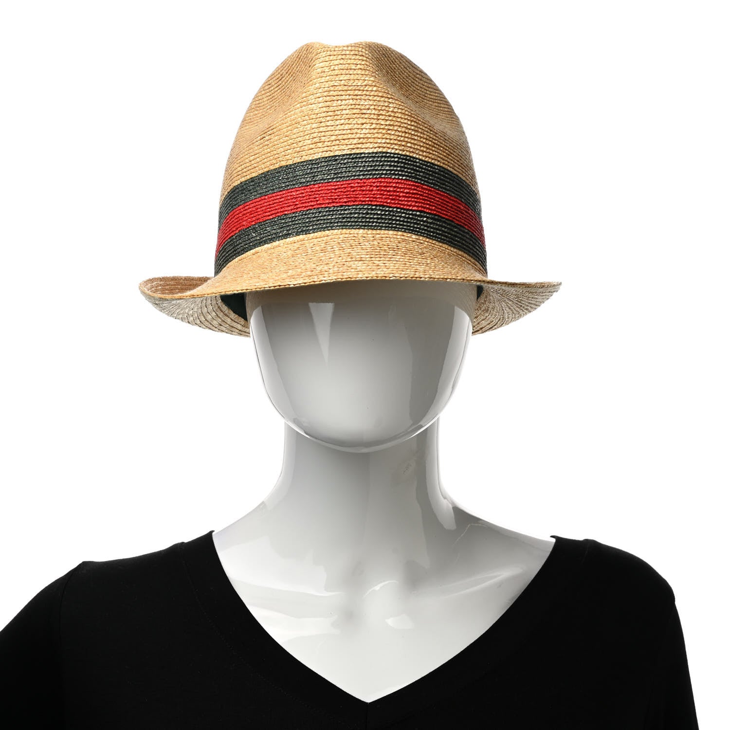 Gucci Abaca Straw Web Fedora Hat M 2 of 9