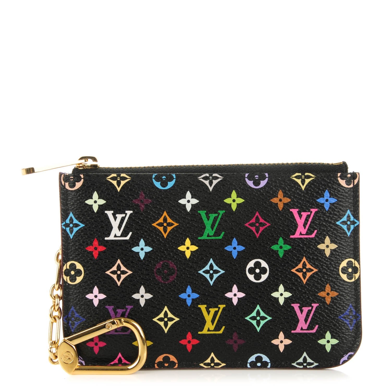 Louis Vuitton Monogram Multicolor Key Pouch Black Violet 1 of 7