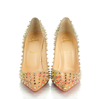 Christian Louboutin Cork Patent Bloom Print Follies Spikes 100 Pumps 39.5 Version Multicolor 2 of 8