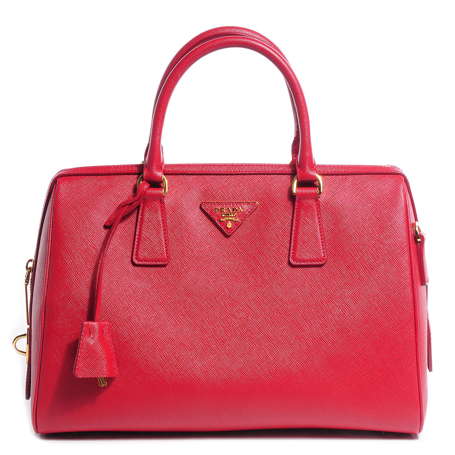 Prada Saffiano Lux Bowler Fuoco 1 of 15
