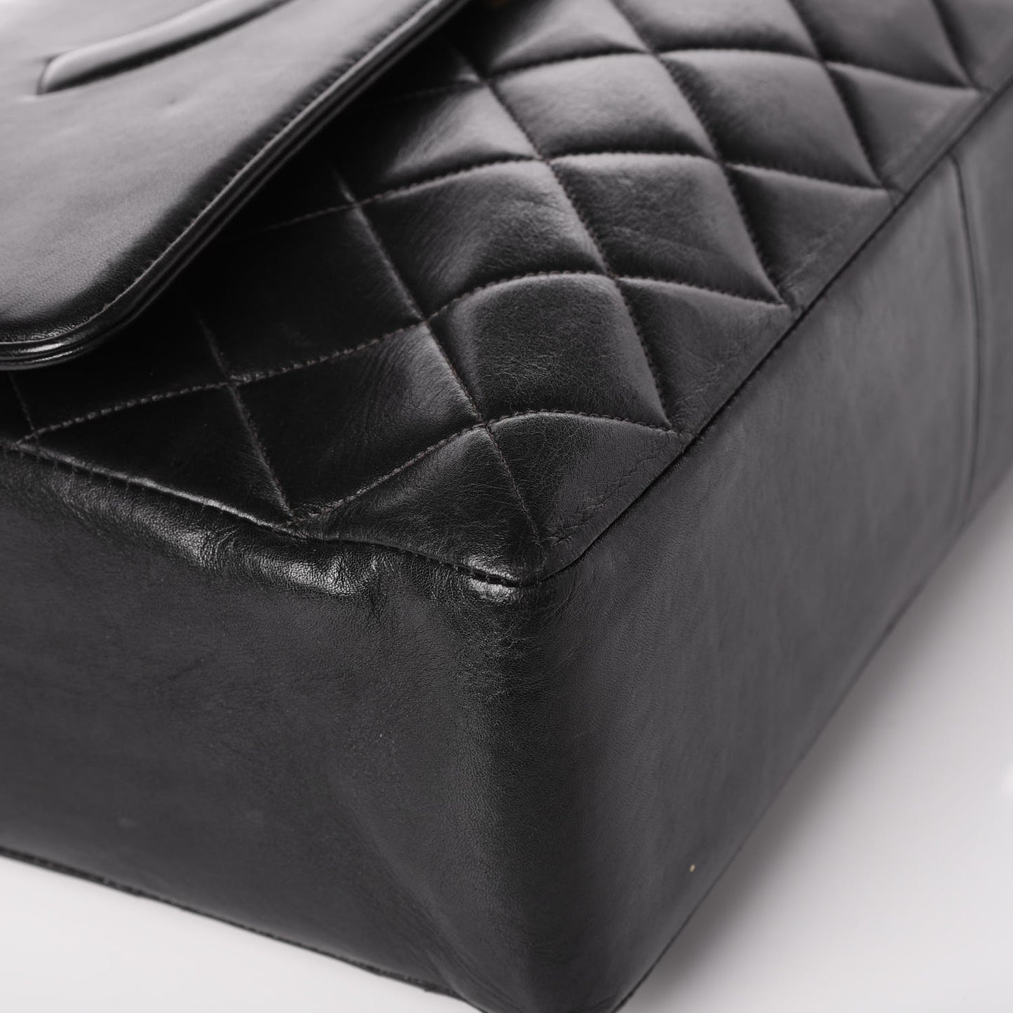 Lambskin Jumbo CC Single Flap Black
