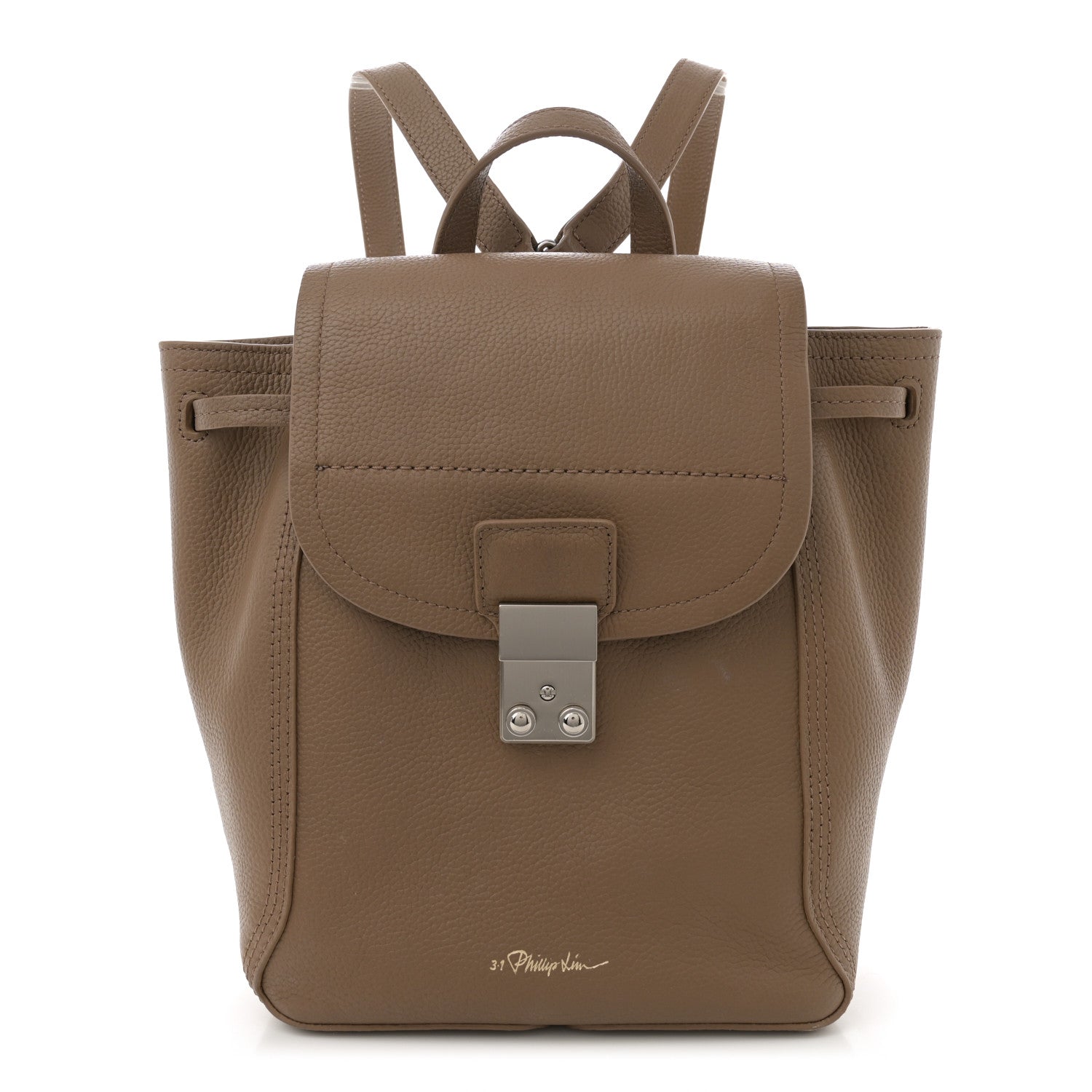 3.1 Phillip Lim Pebbled Calfskin Pashli Backpack Mushroom 1 of 12