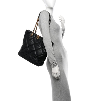 Chanel Lambskin Quilted Chanel 19 Shopping Bag Black 2 of 10
