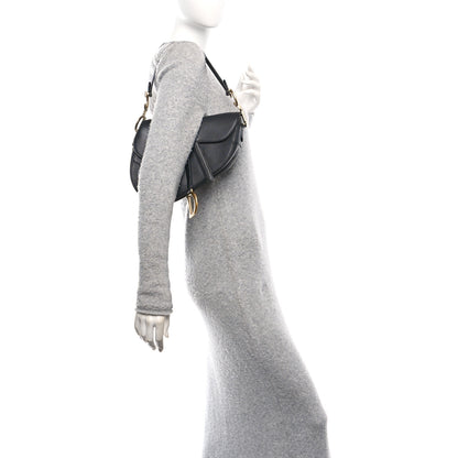 Christian Dior Grained Calfskin Saddle Bag Black 2 of 10