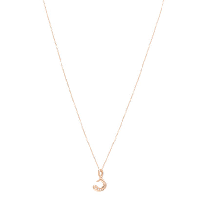 Tiffany 18K Rose Gold Diamond Elsa Peretti Letter S Pendant Necklace 1 of 6