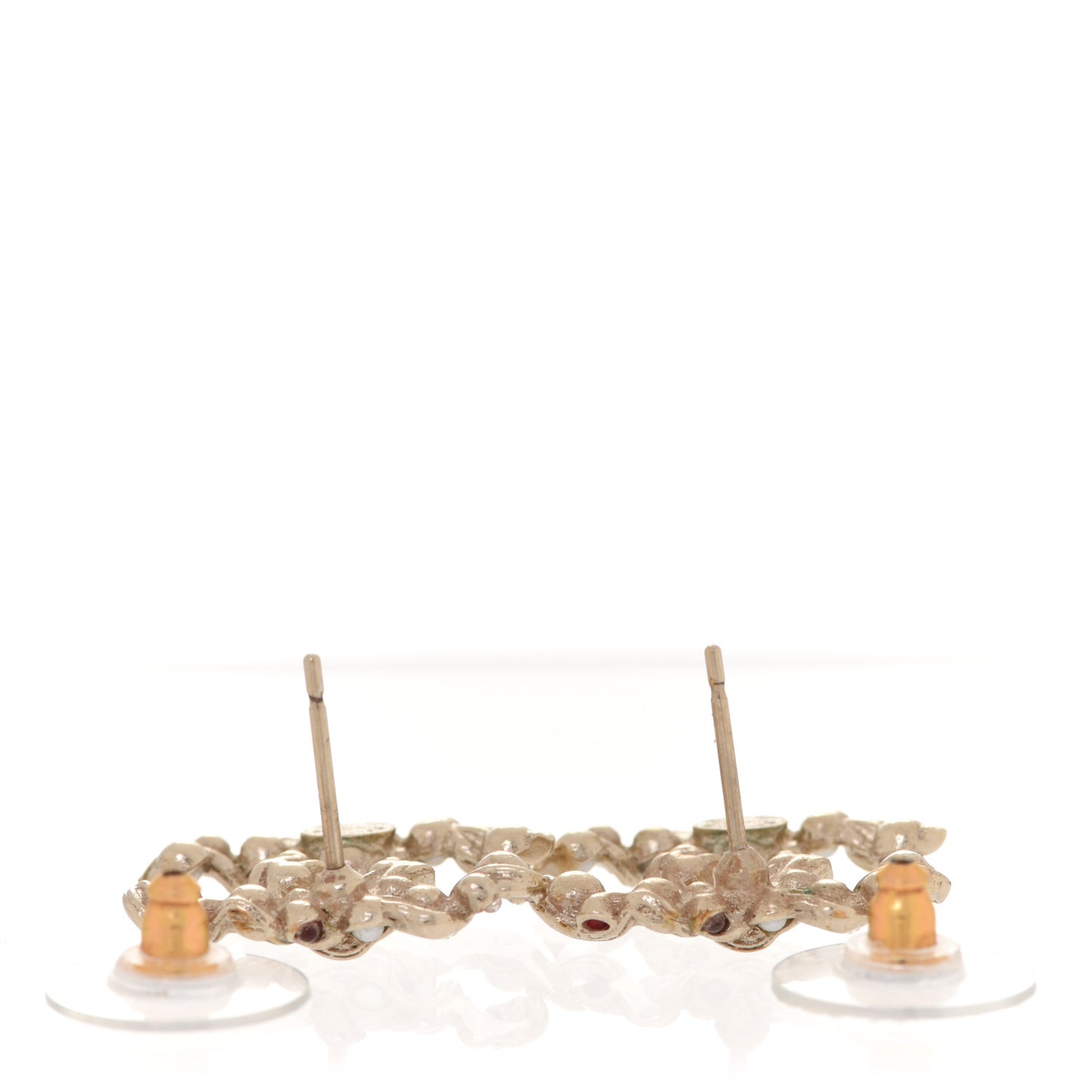 Pearl Crystal CC Earrings Gold