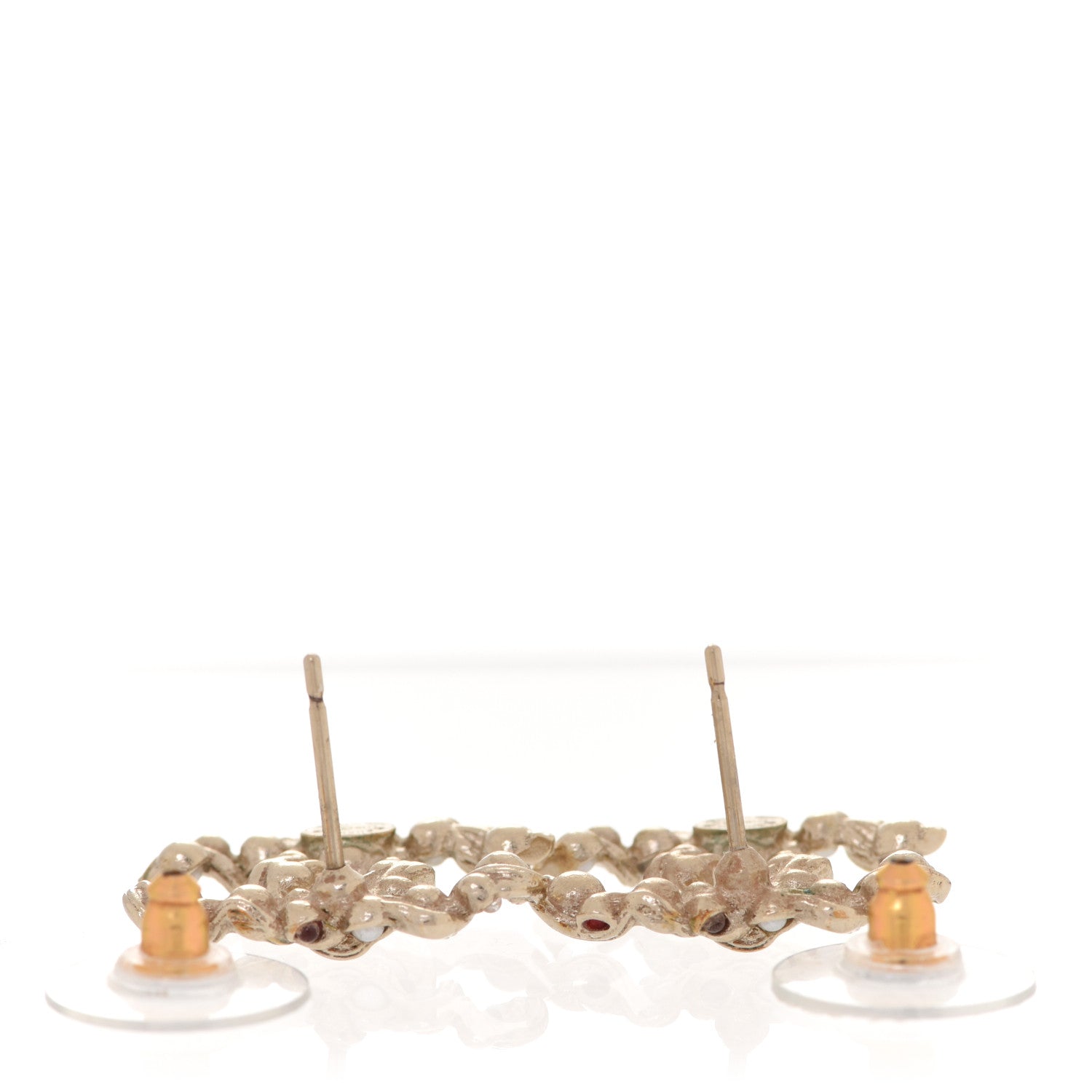 Chanel Pearl Crystal CC Earrings Gold 3 of 4