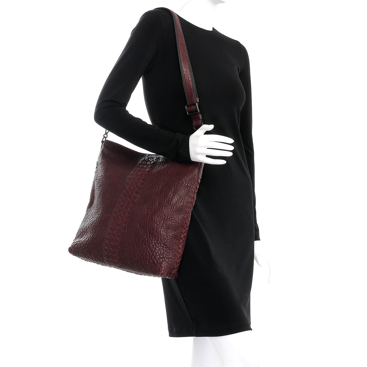 Lambskin Zip Top Messenger Bag Burgundy