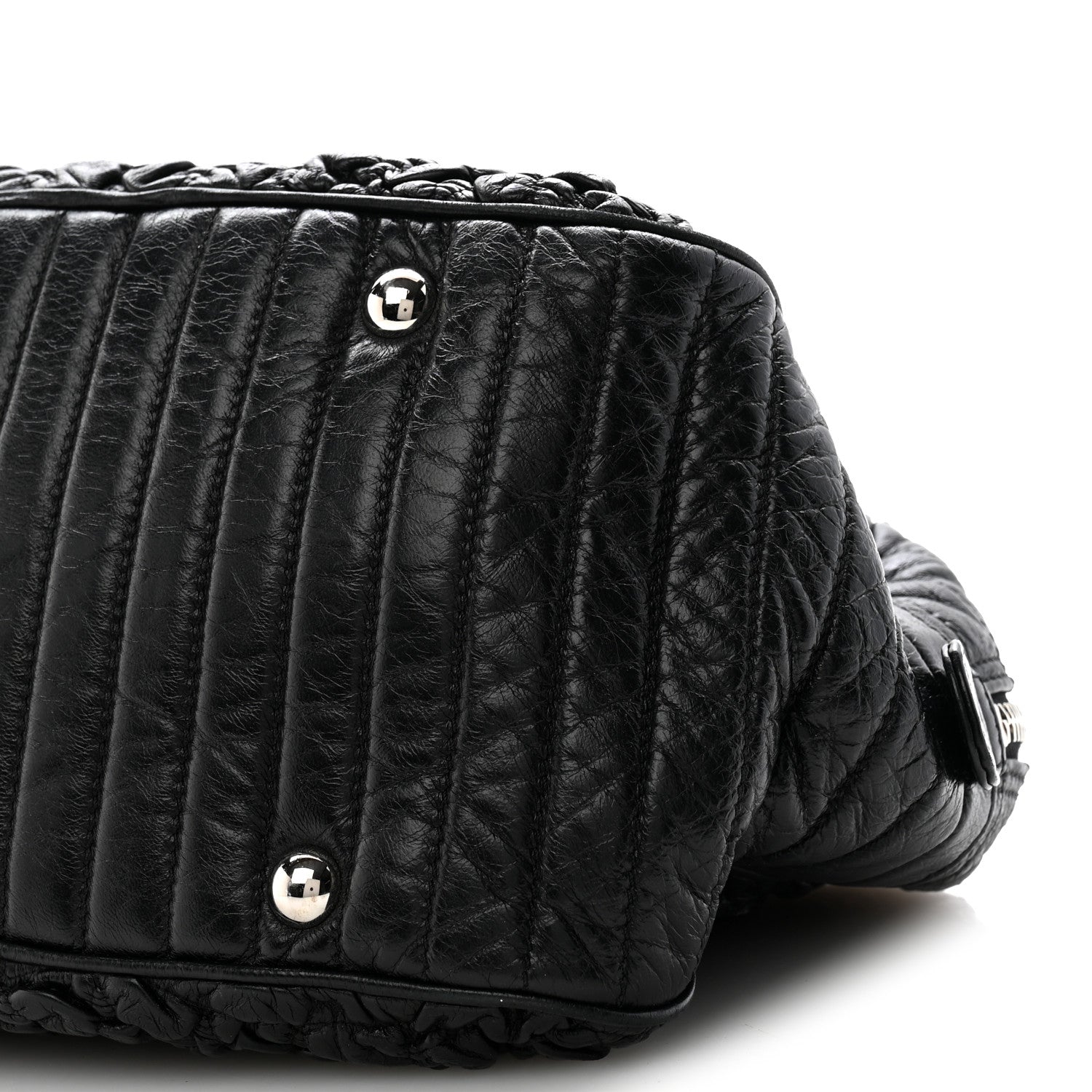 Chanel Lambskin Astrakhan Bowler Black 10 of 12