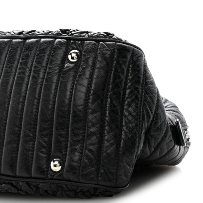 Chanel Lambskin Astrakhan Bowler Black 10 of 12