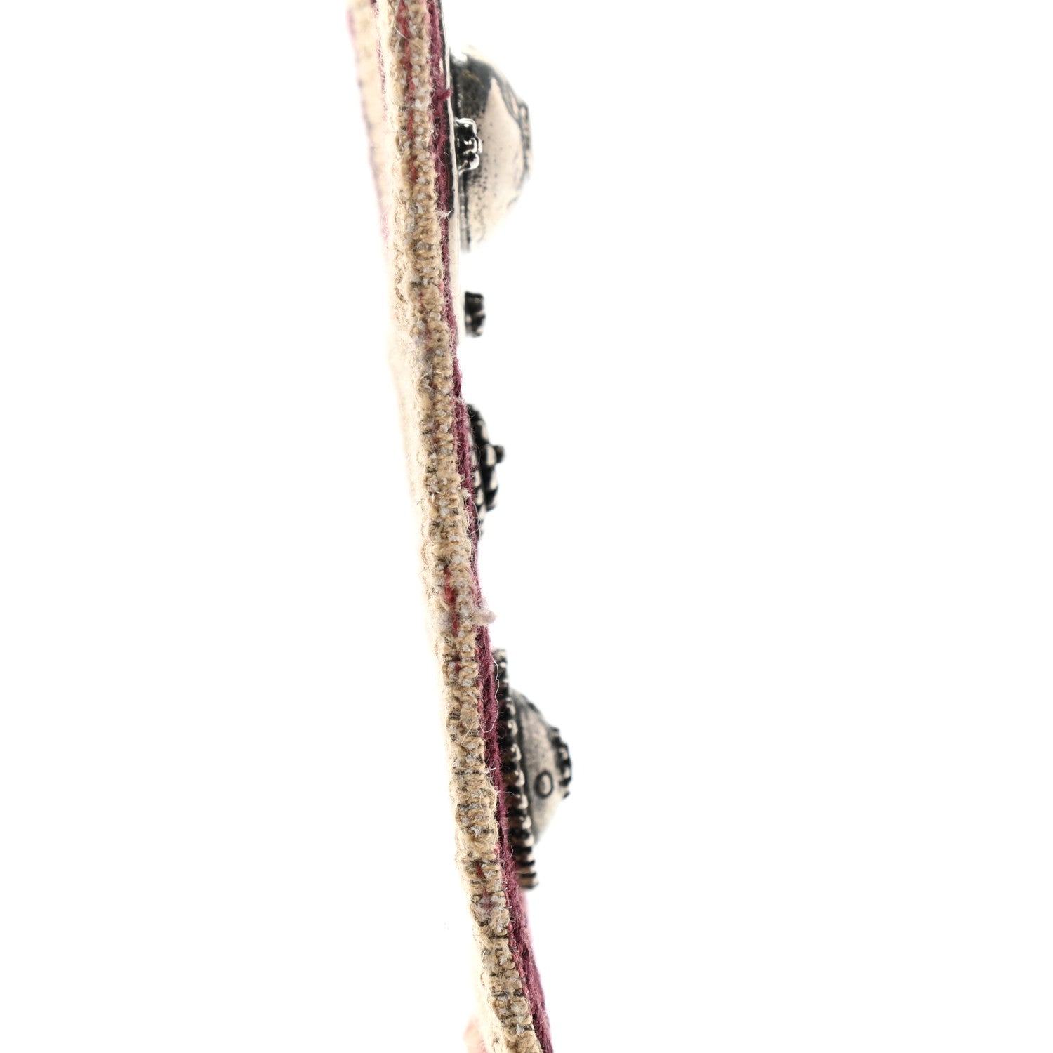 Christian Dior Oblique Studded Shoulder Strap Burgundy 6 of 6