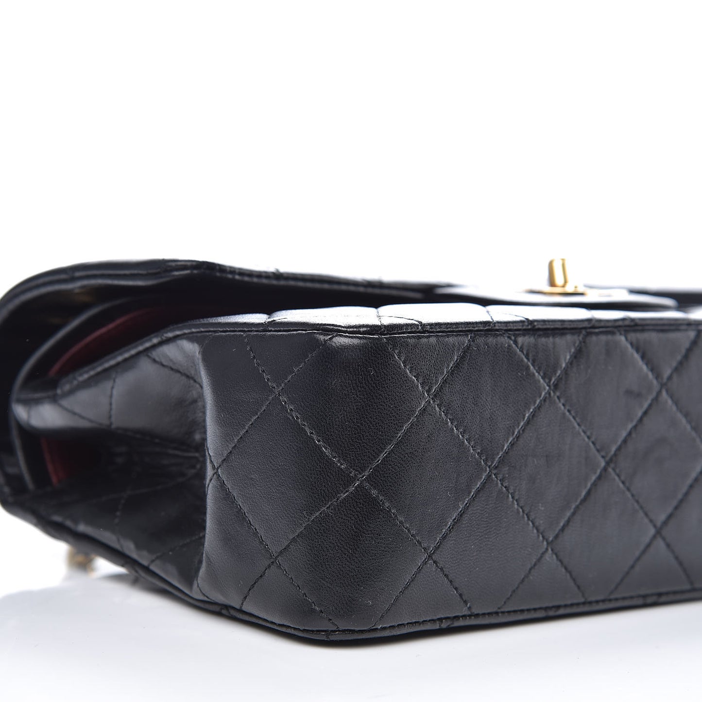 Lambskin Quilted Small Double Flap Black