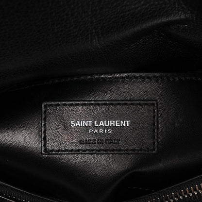 Saint Laurent Sheepskin Matelasse Chevron Monogram Medium College Bag Black 6 of 6
