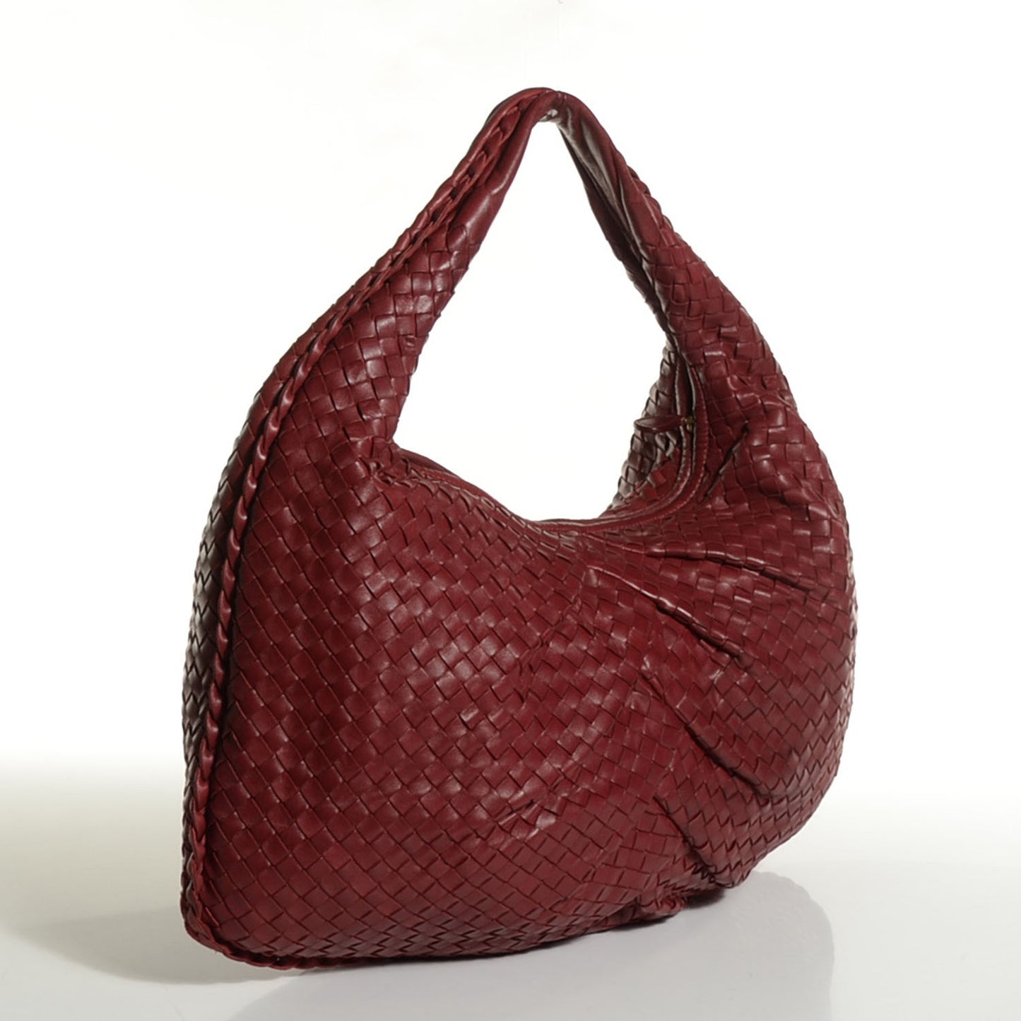 Nappa Intrecciato Pleated Large Veneta Hobo Eclipse