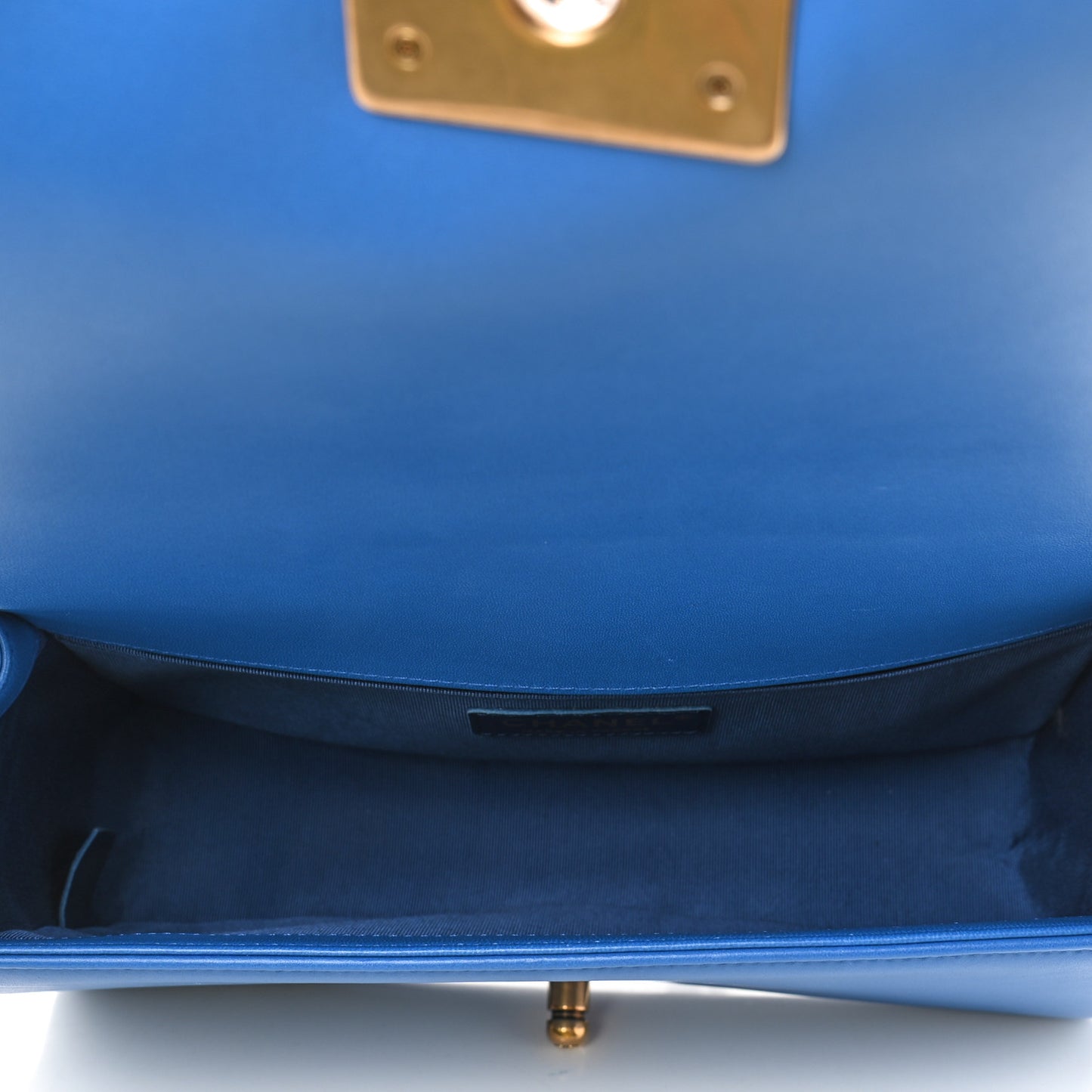 Lambskin Quilted Medium Boy Flap Blue