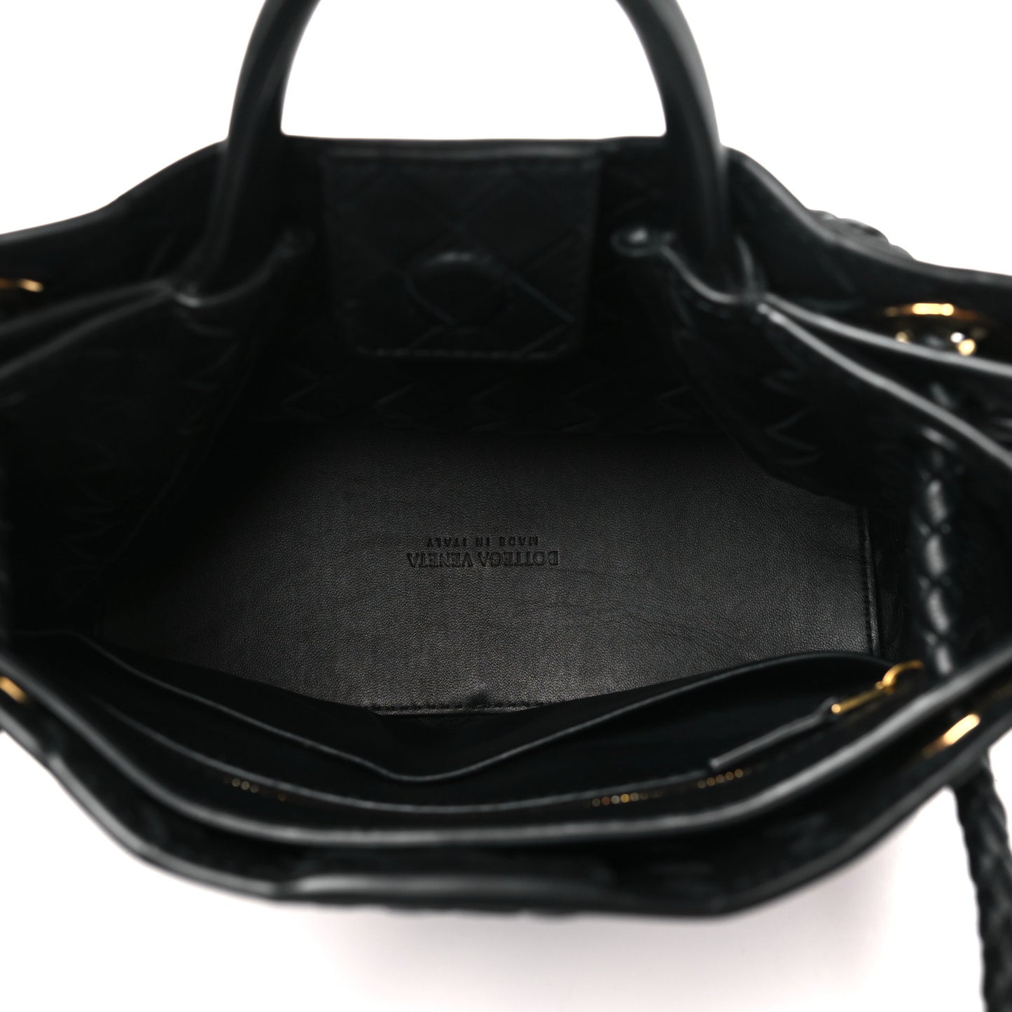 Nappa Intrecciato Small Andiamo Shoulder Bag Black