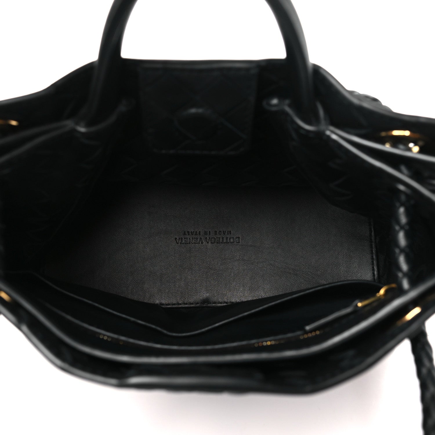 Bottega Veneta Nappa Intrecciato Small Andiamo Shoulder Bag Black 5 of 9