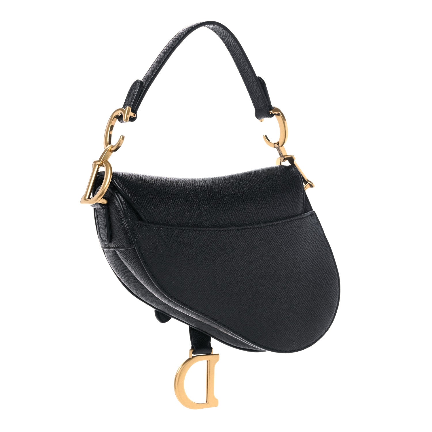 Christian Dior Grained Calfskin Mini Saddle Bag Black 2 of 8
