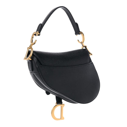 Christian Dior Grained Calfskin Mini Saddle Bag Black 2 of 8