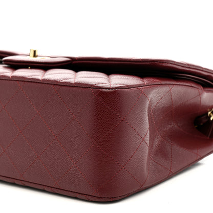 Chanel Caviar Quilted Jumbo Double Flap Burgundy 18 of 25