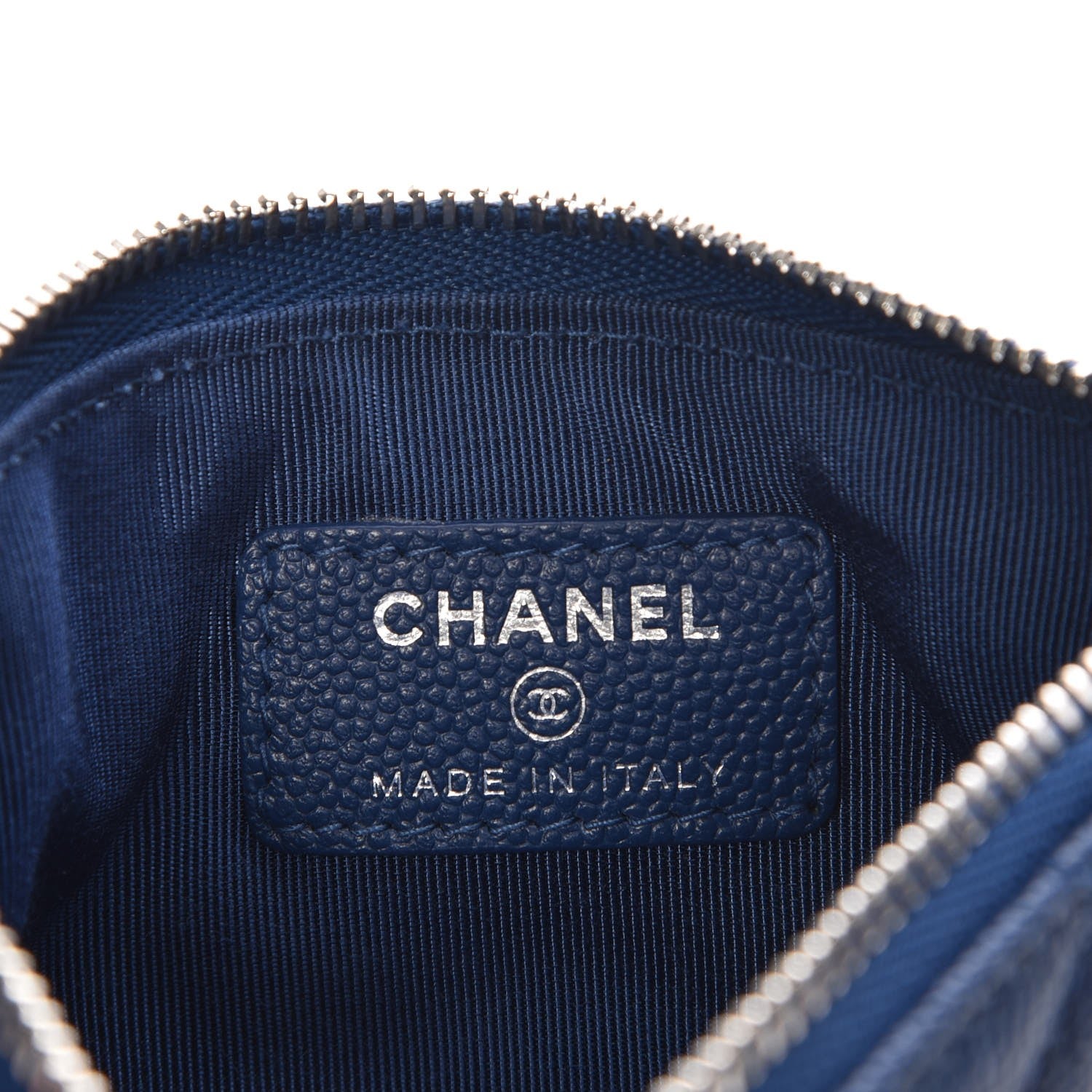 Chanel Caviar Quilted Small Cosmetic Case Blue 6 of 8