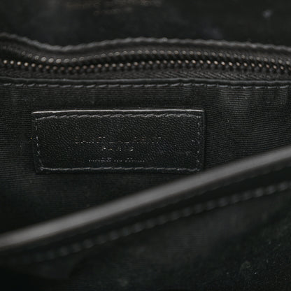 Saint Laurent Calfskin Y Quilted Monogram Monochrome Toy Loulou Crossbody Bag Black 6 of 11