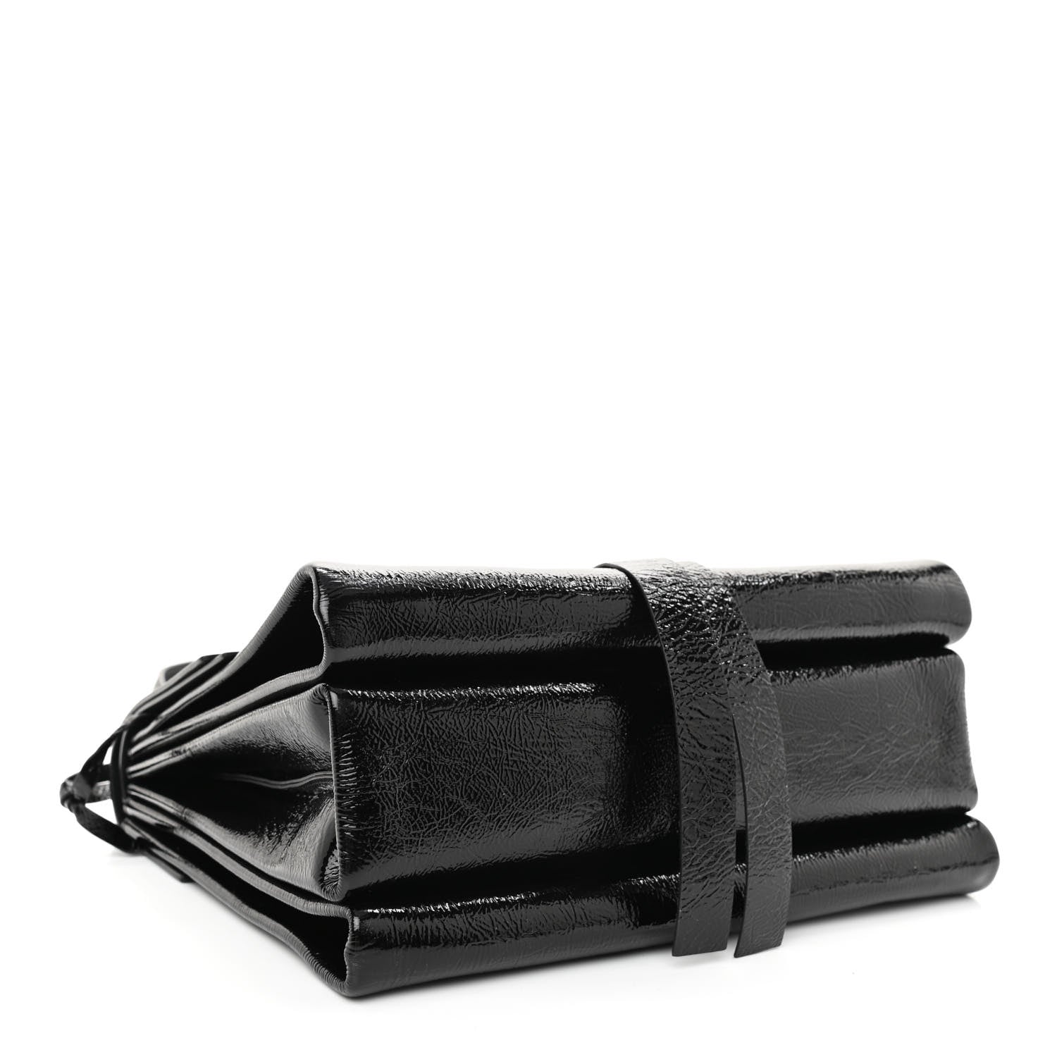 Valentino Garavani Textured Patent Calfskin Medium Vring Shoulder Bag Black 4 of 10