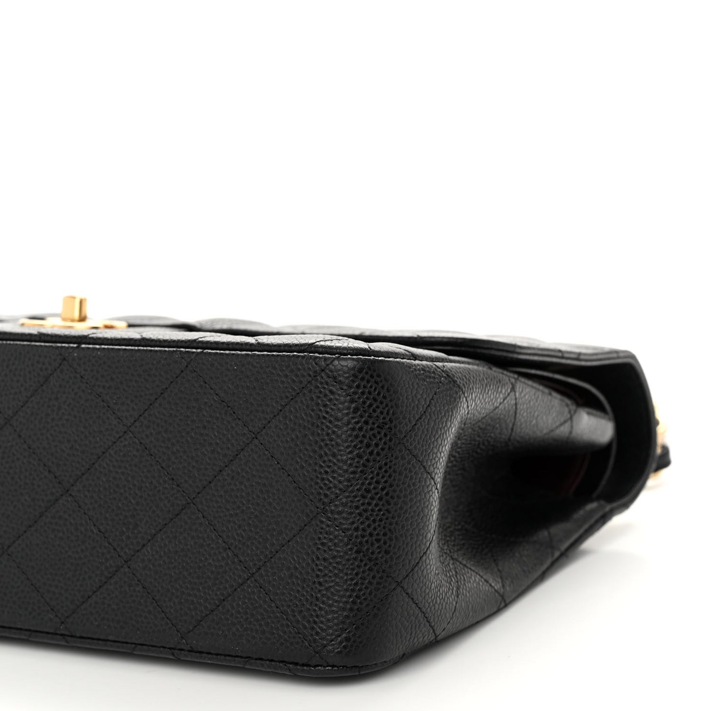 Caviar Quilted Jumbo Double Flap Black
