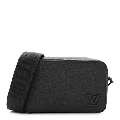 Louis Vuitton Calfskin Aerogram Alpha Wearable Wallet Black 1 of 11