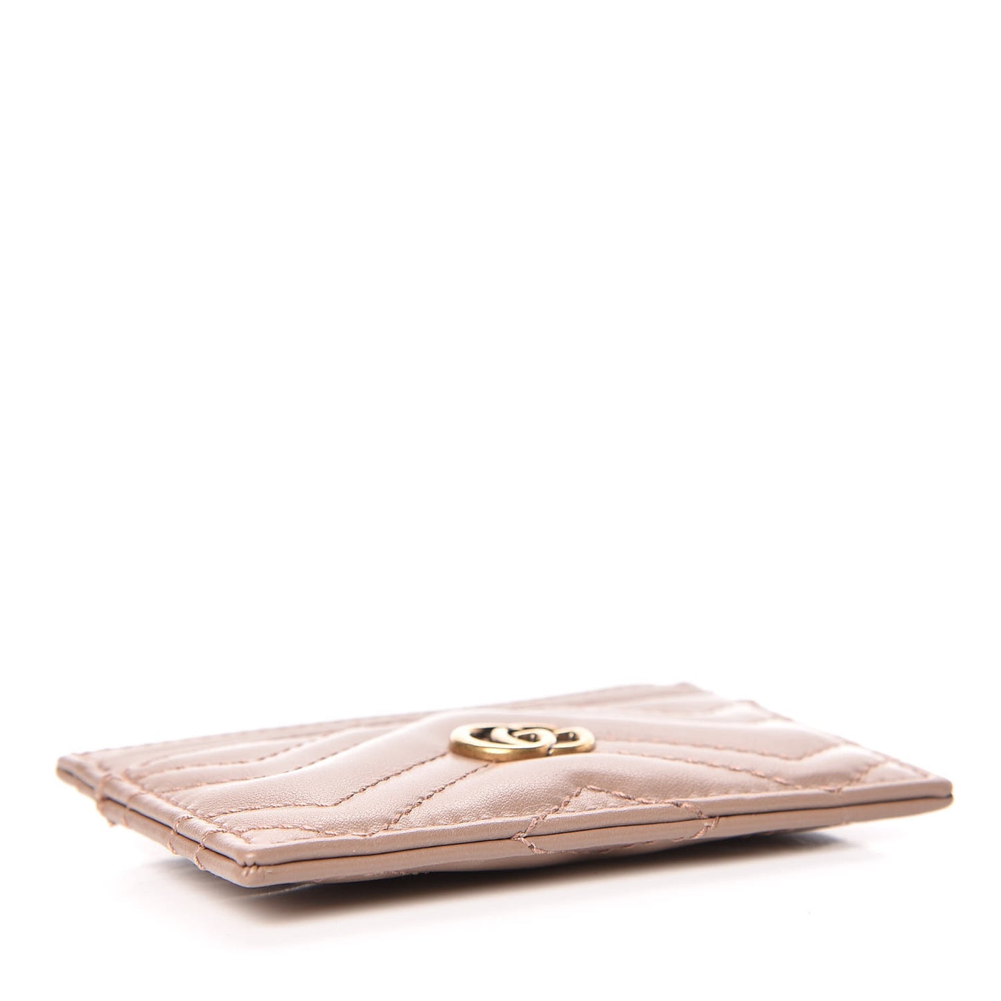 Calfskin Matelasse GG Marmont Card Holder Porcelain Rose