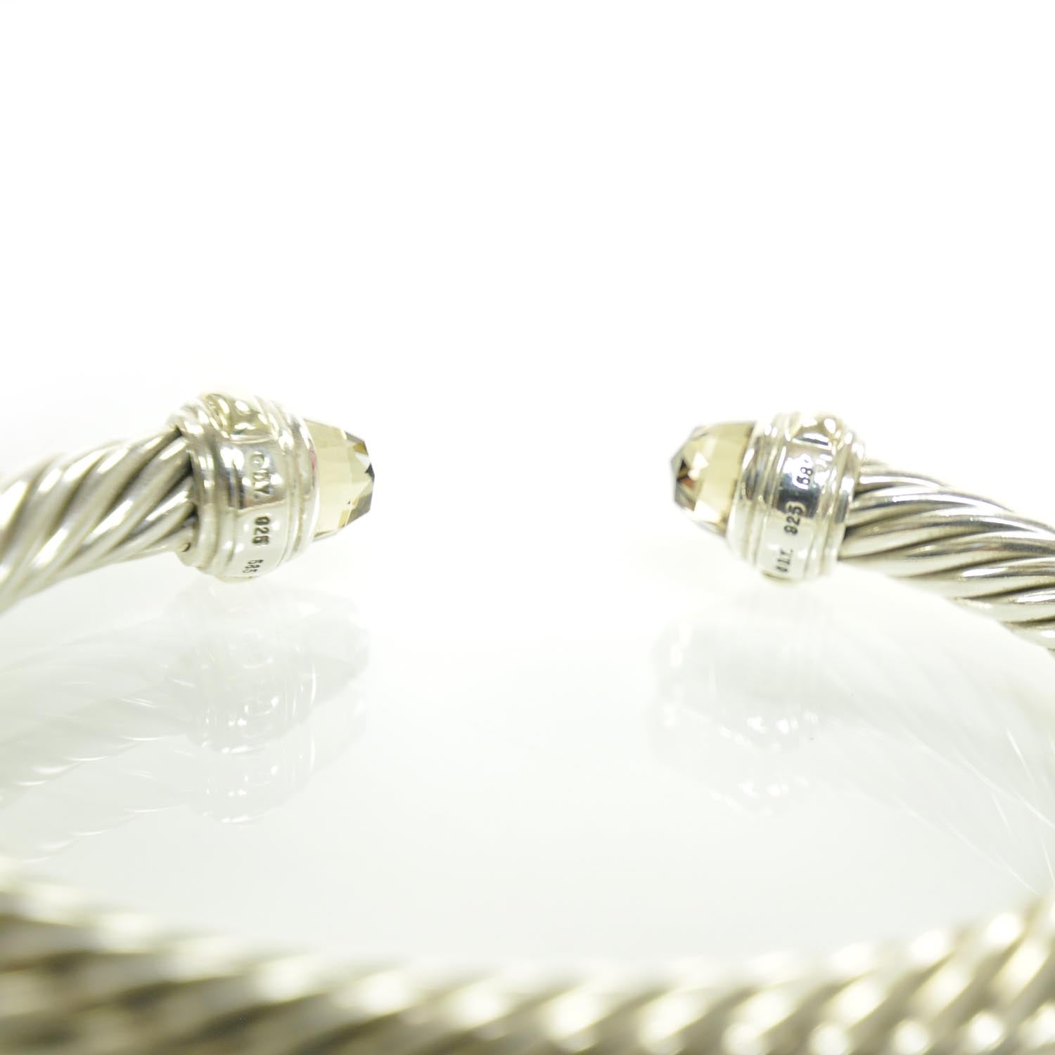 David Yurman Sterling Silver and 18k Gold Citrine Cable Bracelet 5 of 6