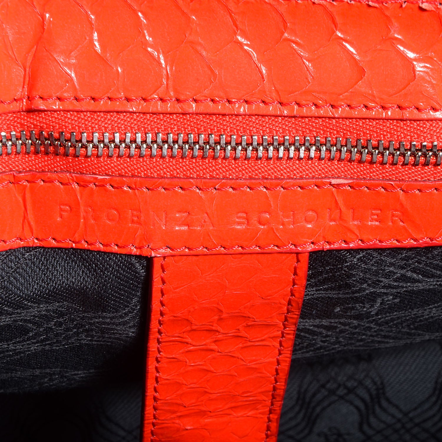 Proenza Schouler Python PS1 Medium Satchel Lipstick Red 8 of 12