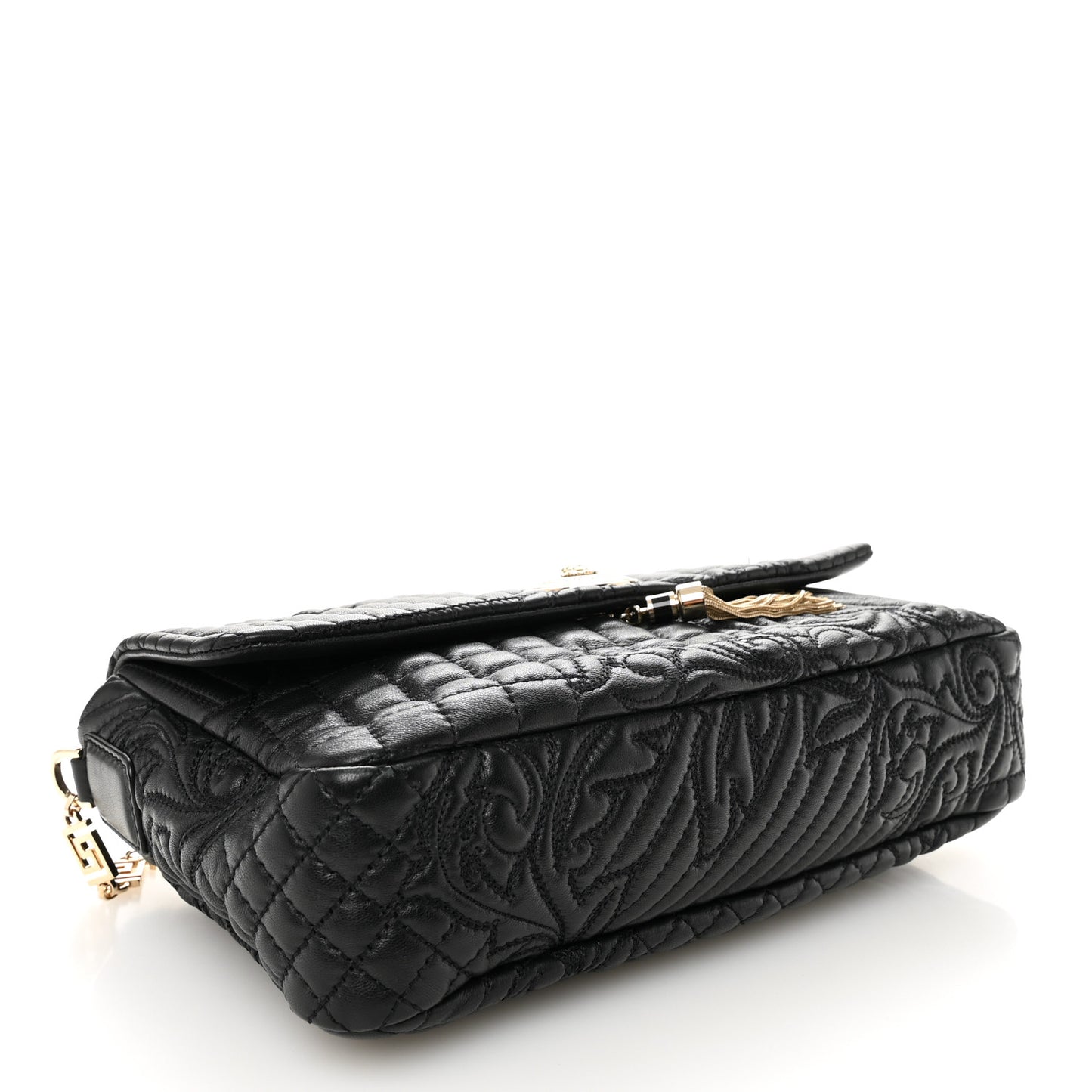 Nappa Barocco Quilted Calliope Vanitas Shoulder Bag Black