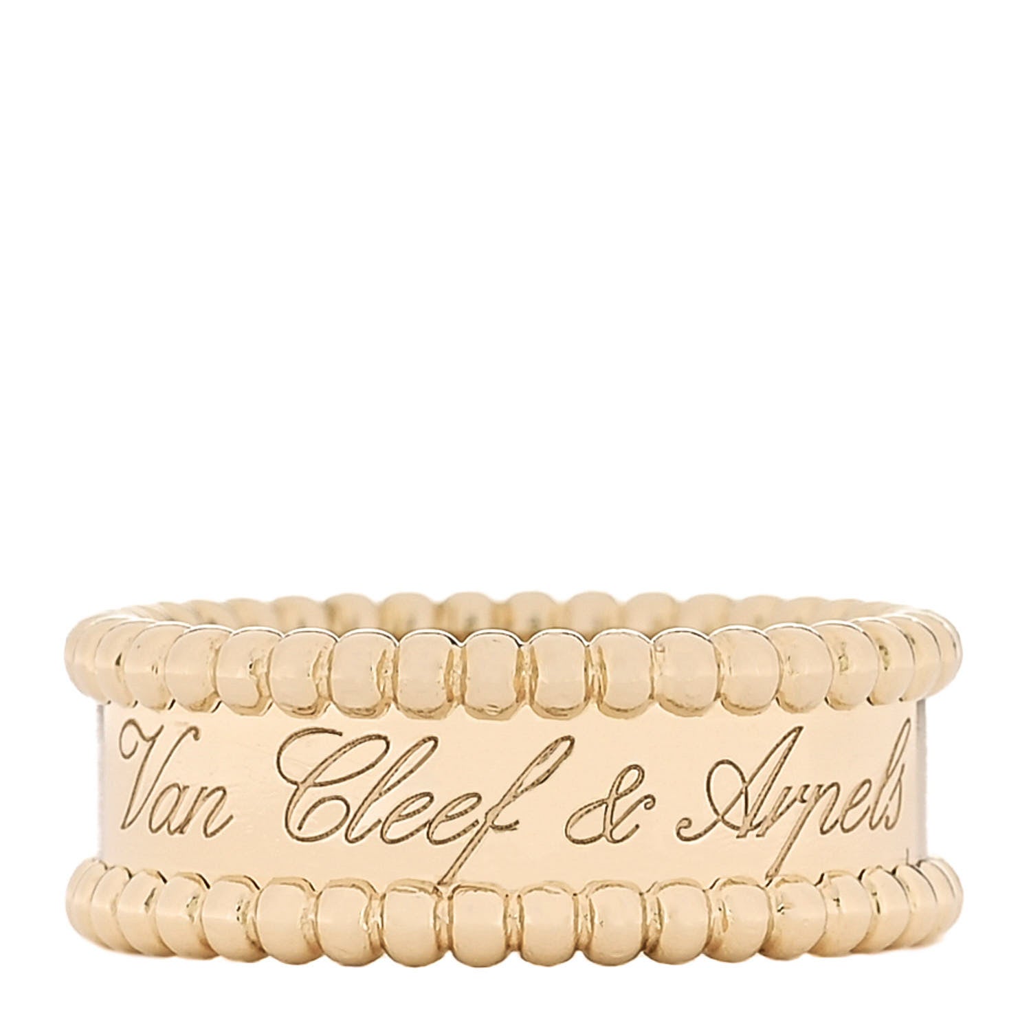 Van Cleef & Arpels 18K Yellow Gold Perlee Signature Ring 54 7 1 of 5