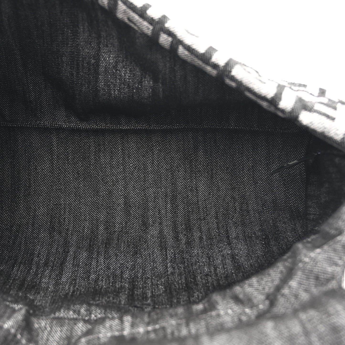 Denim Effect Fabric Jacquard FF Vitello Grace Medium Mamma Baguette Dark Blue