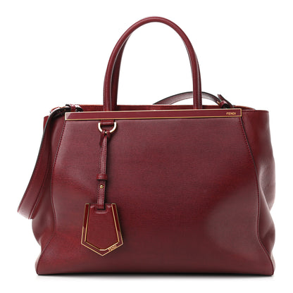 Fendi Vitello Elite Regular 2Jours Tote Rosso Scuro Ciliegia 1 of 11