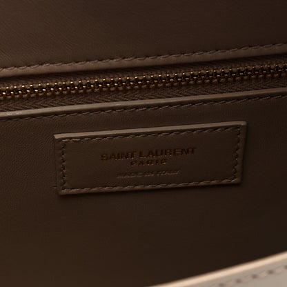 Saint Laurent Smooth Calfskin Le Carre Satchel Dark Beige 6 of 9
