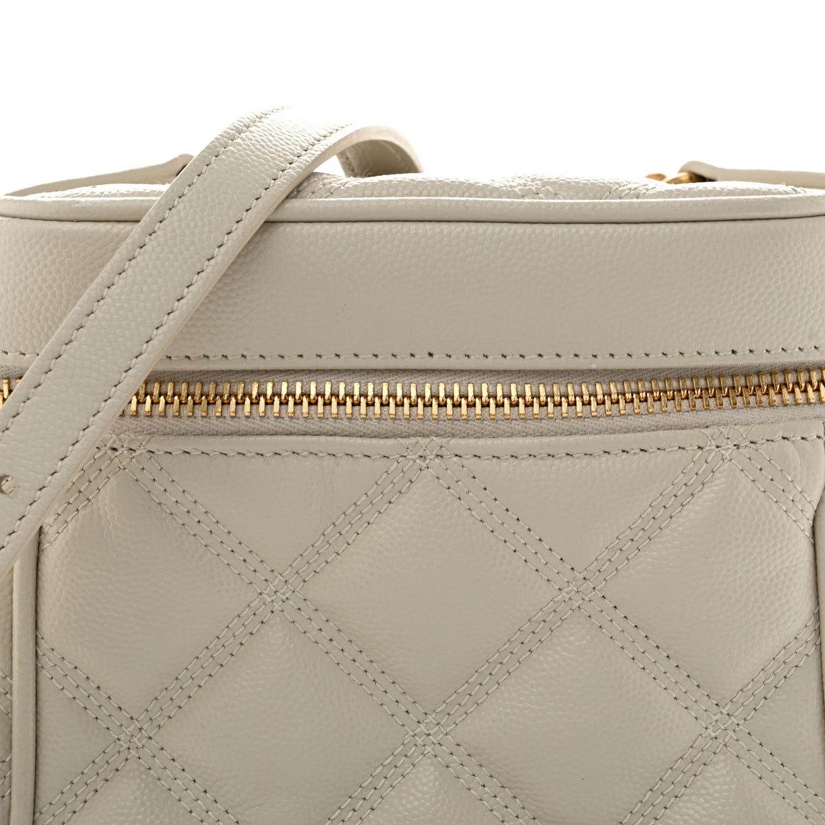 Saint Laurent Grain de Poudre Quilted 80's Vanity Bag Crema Soft 8 of 13