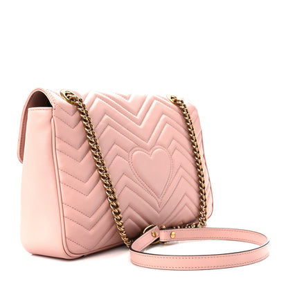 Gucci Calfskin Matelasse Medium GG Marmont Shoulder Bag Perfect Pink 3 of 11
