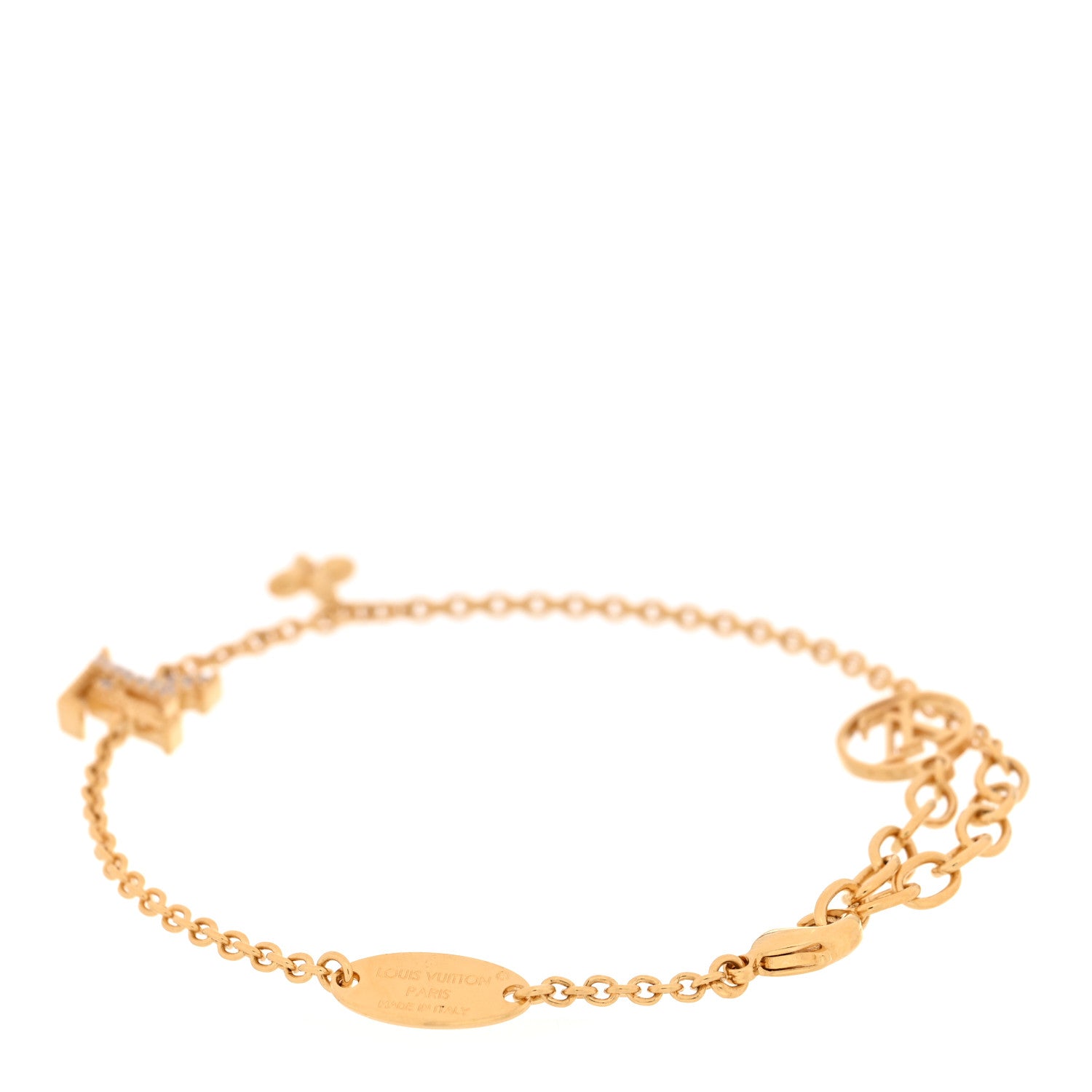 Louis Vuitton Metal Crystal LV Iconic Bracelet Gold 2 of 4