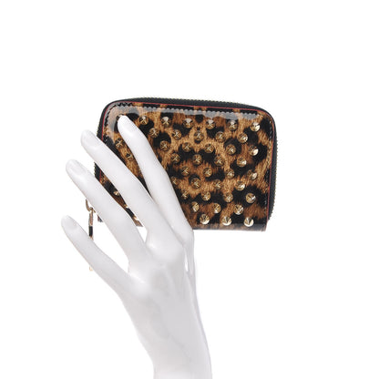 Christian Louboutin Patent Leopard Spiked Panettone Coin Purse 2 of 9